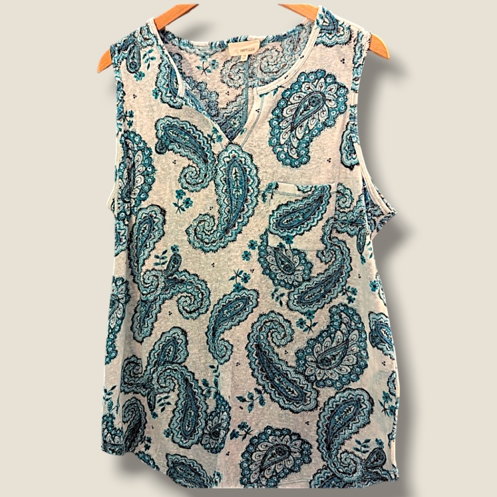 Apt. 9 Teal Paisley Sleeveless Tank